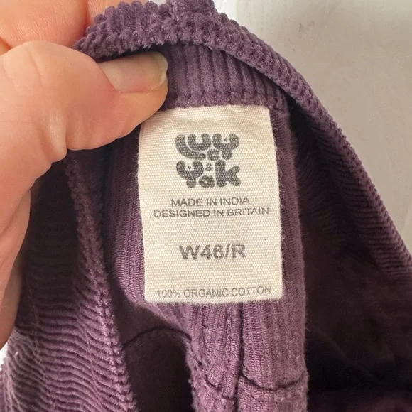 💜 Lucy & Yak Drew Trousers - Organic Corduroy, Plum Perfect - Women's Size 22 - Picture 6 of 7